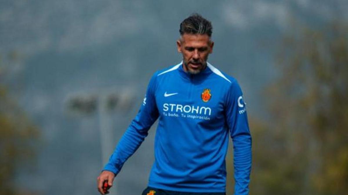 Martín Demichelis, durante el entrenamiento de este miércoles en Son Bibiloni.