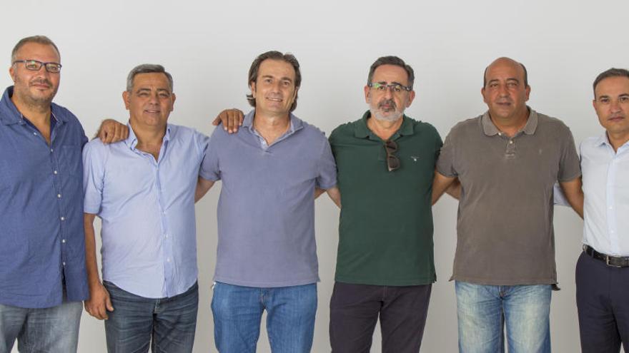 Honorio Moratalla, Santiago Miralles, Maier, Juanjo Ávila, Vicente Pardines y Javier Garlito