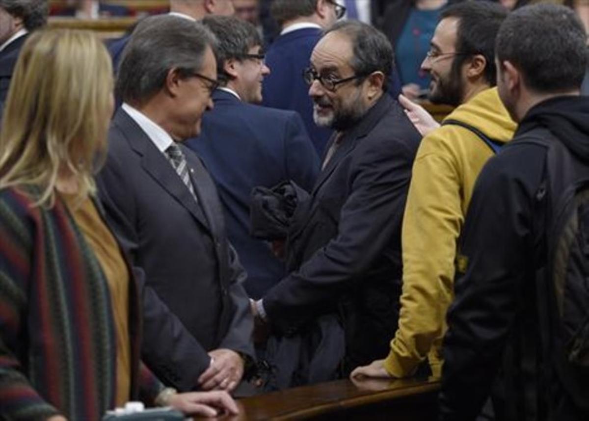 Mas i Baños, en la sessió de constitució del Parlament, dilluns passat. Mas i Baños, en la sessió de constitució del Parlament, dilluns passat.