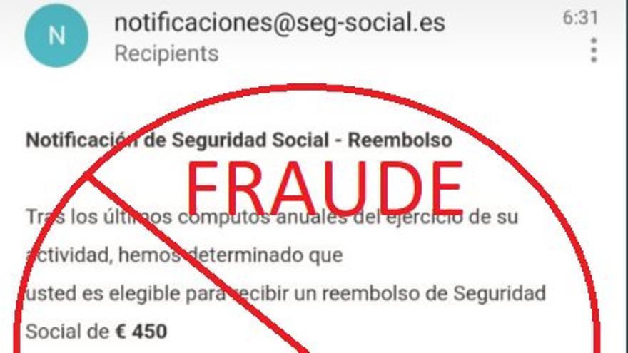 Si recibes este correo de la Seguridad Social, no piques, es una estafa