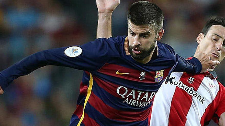 Gerard Piqué, durante el Barcelona-Athletic.