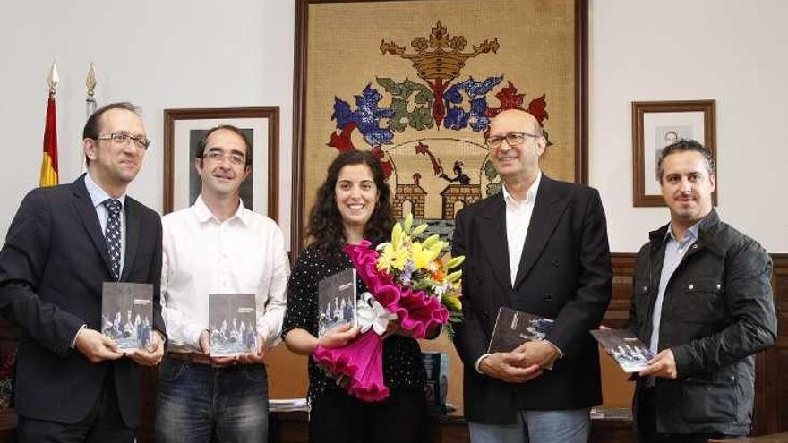 Andrea Porto en el acto de entrega del premio, ayer.