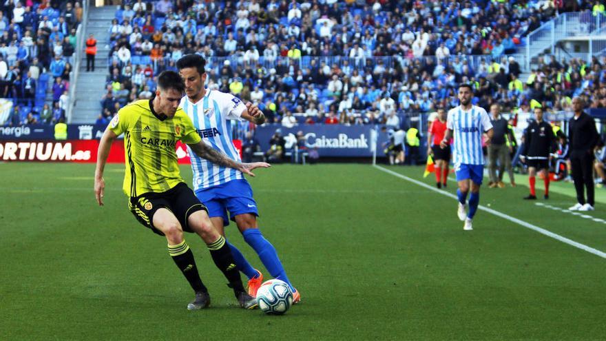 Imagen del partido de La Rosaleda el pasado domingo.