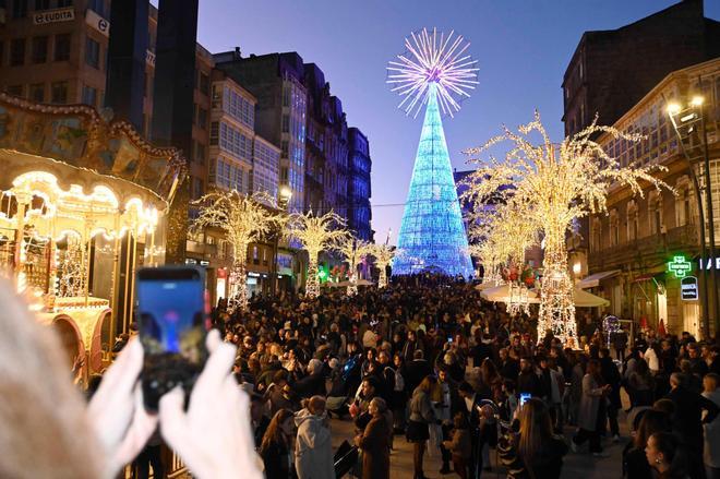 La Navidad de Vigo, hasta la bandera en su primer finde de buen tiempo