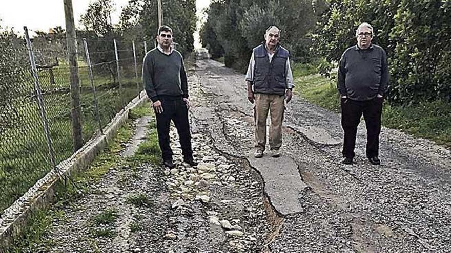 El camino des Rebosters está en un lamentable estado.