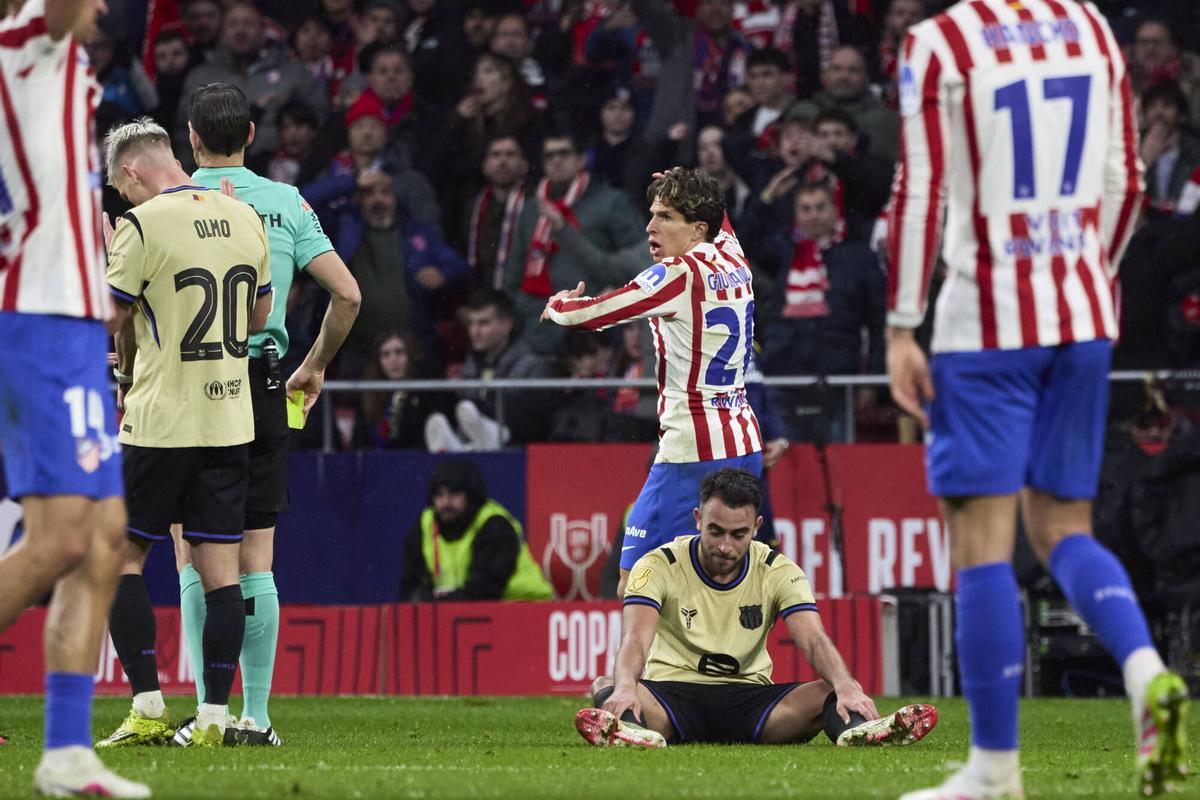Eric Garcia en el partido contra el Atlético de Madrid