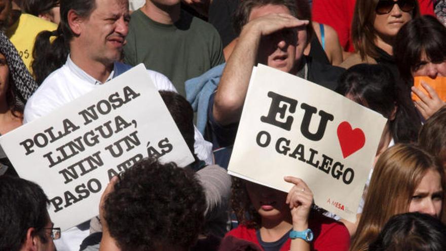 Manifestación en defensa del gallego. / Jorge Leal