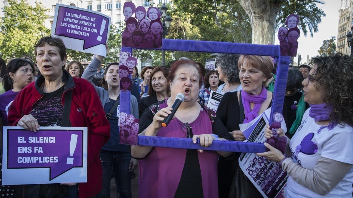 Manifestación para exigir el cumplimiento del Pacto de Estado contra la Violencia de Genero