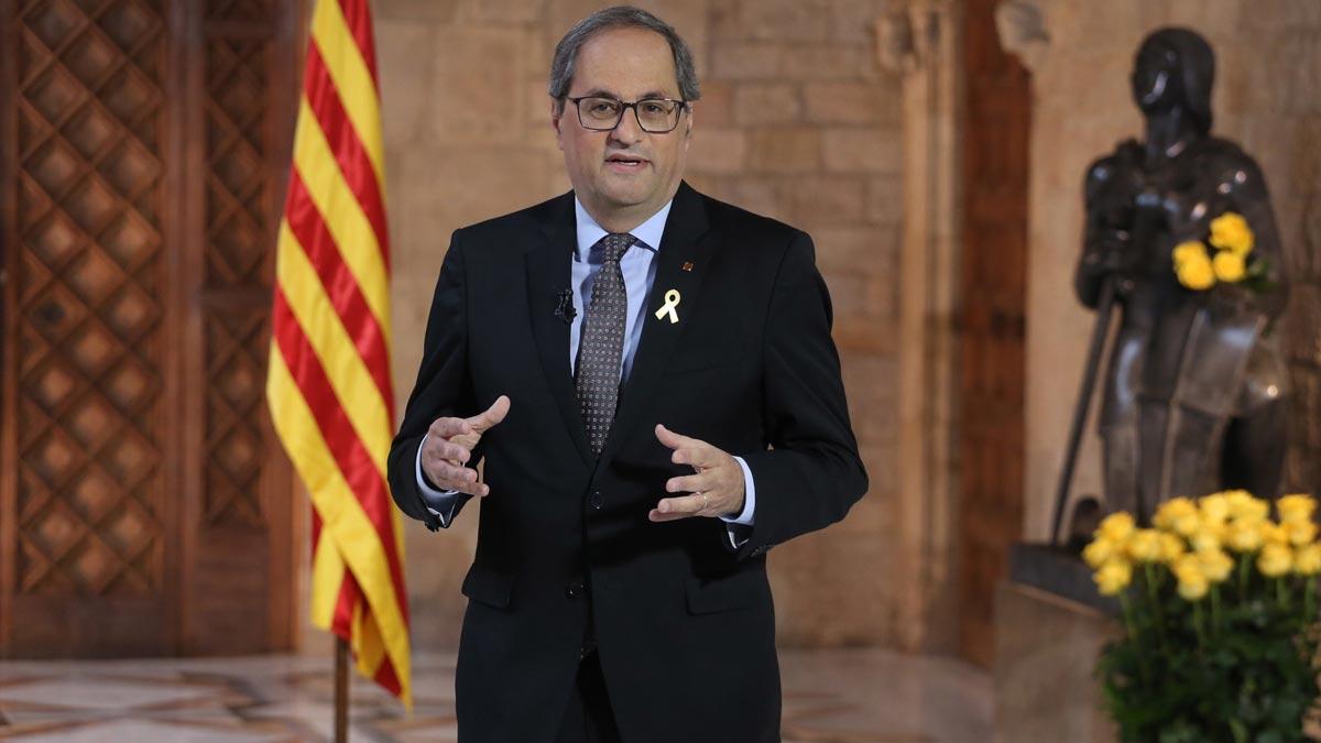 Discurso institucional de Quim Torra con motivo de la 'diada' de Sant Jordi