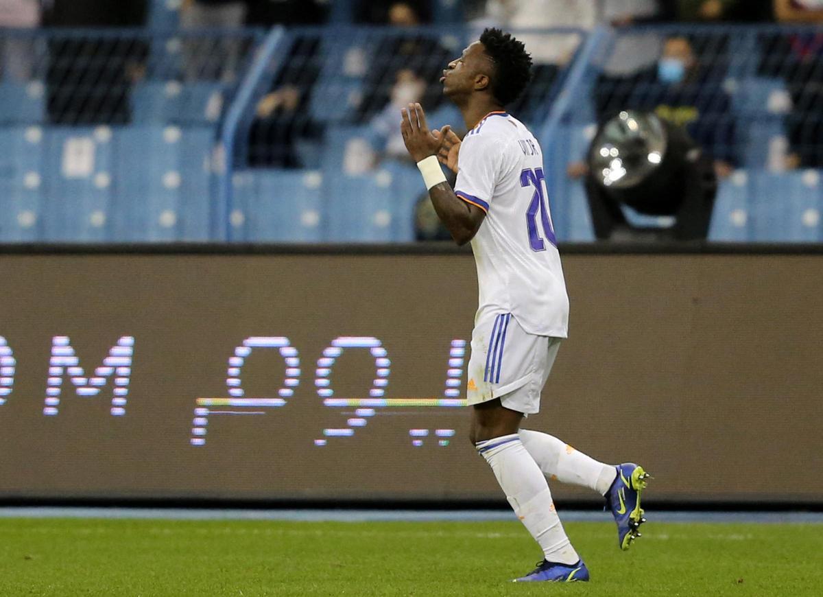 Vinicius celebra su gol.