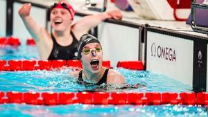 Marta Fernández, bronce en 50 m espalda S3. Paris La Defense Arena. Juegos Paralímpicos París 2024.
