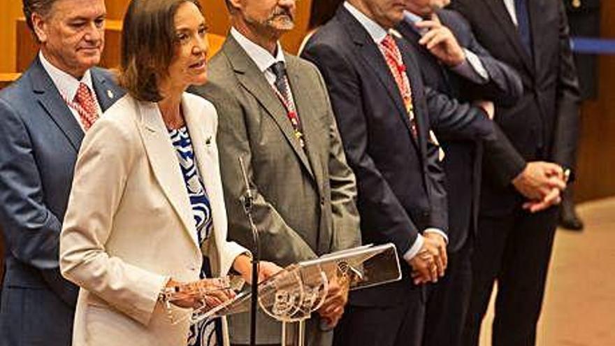 La ministra Reyes Maroto, durante su intervención.