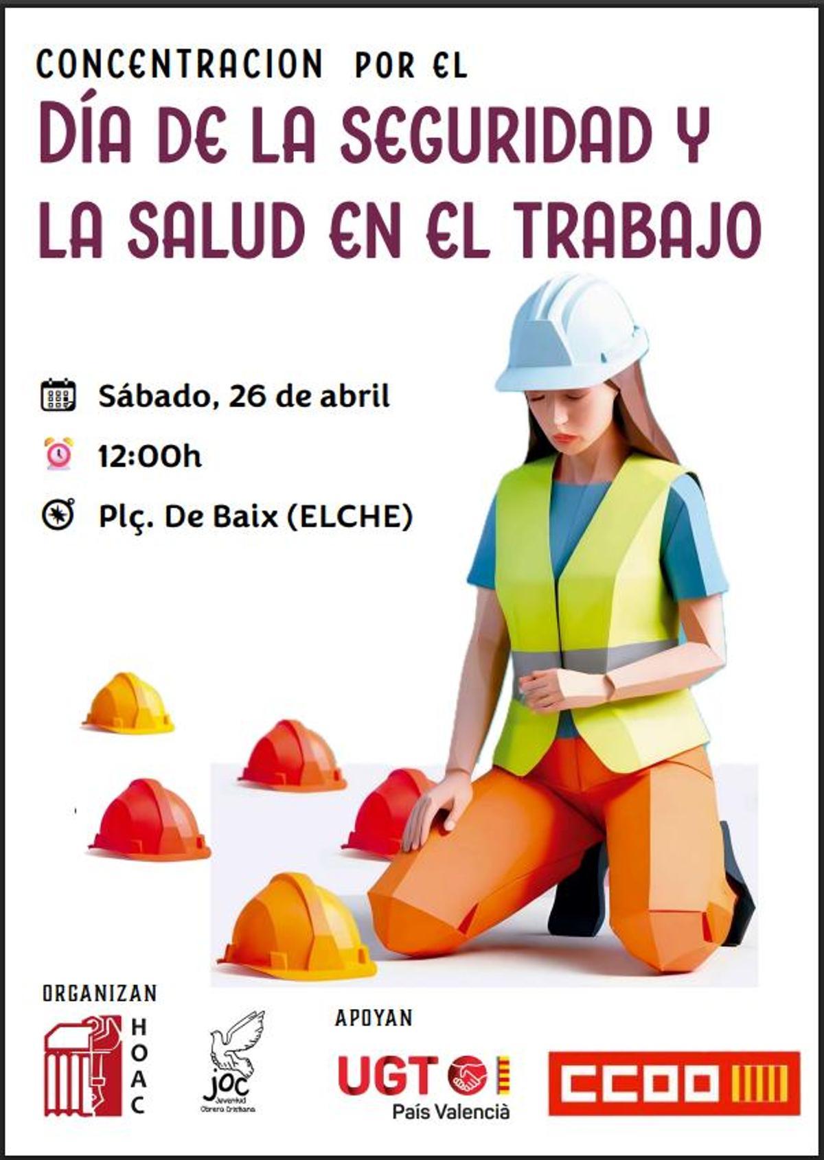 Cartel de la convocatoria de este sábado en la plaza de Baix
