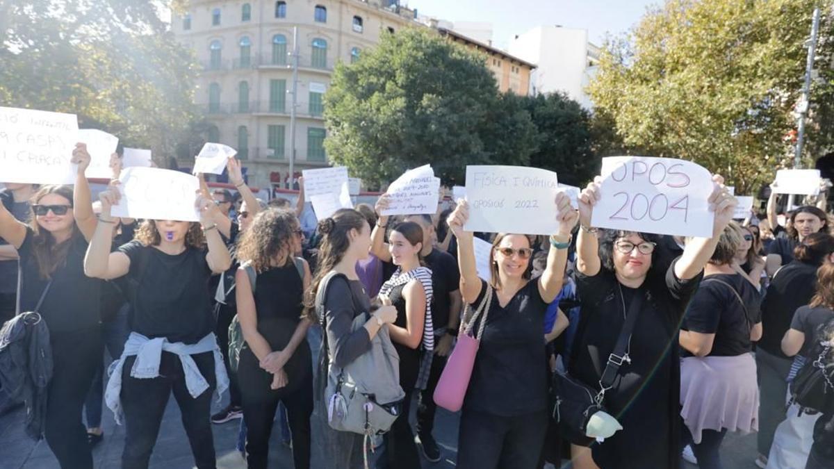 Protesta de docentes por el concurso de traslados celebrada el pasado octubre.