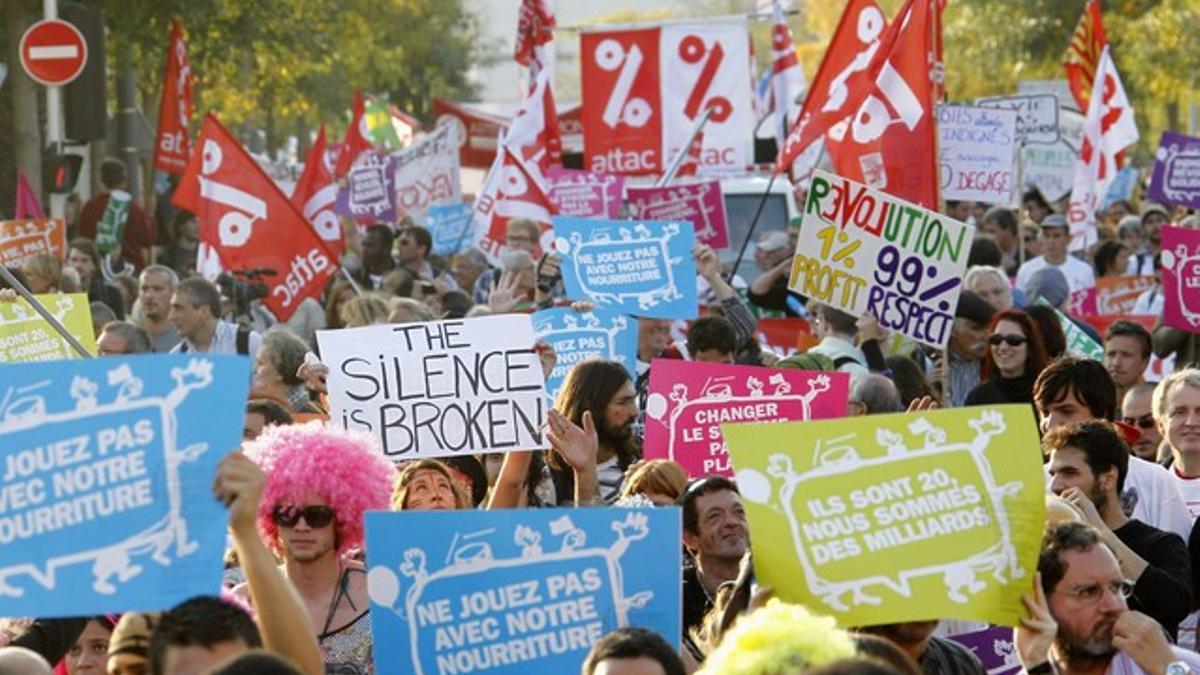 Manifestación celebrada en Niza contra el G-20.