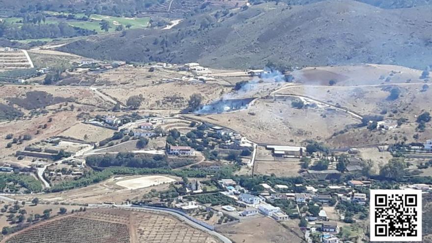Imagen del fuego en Entrerríos, Mijas.