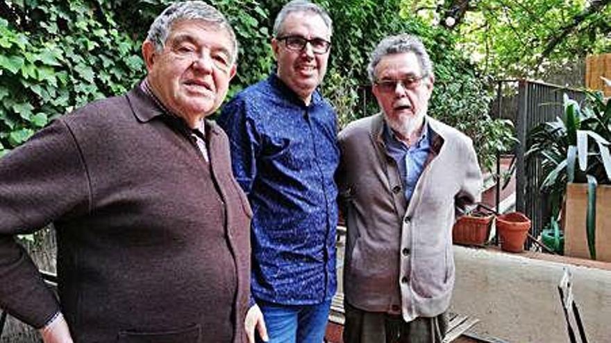 D&#039;esquerra a dreta, Joan Alberich, autor de les notes, l&#039;editor Jordi Raventós i el coautor de l&#039;estudi introductori, Jaume Pòrtulas