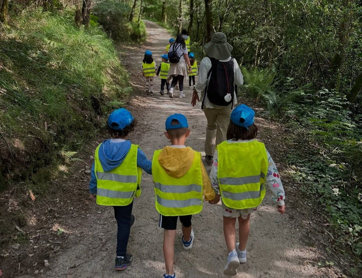 La peregrinación de los niños del CRA de Valga por el Camiño Portugués.