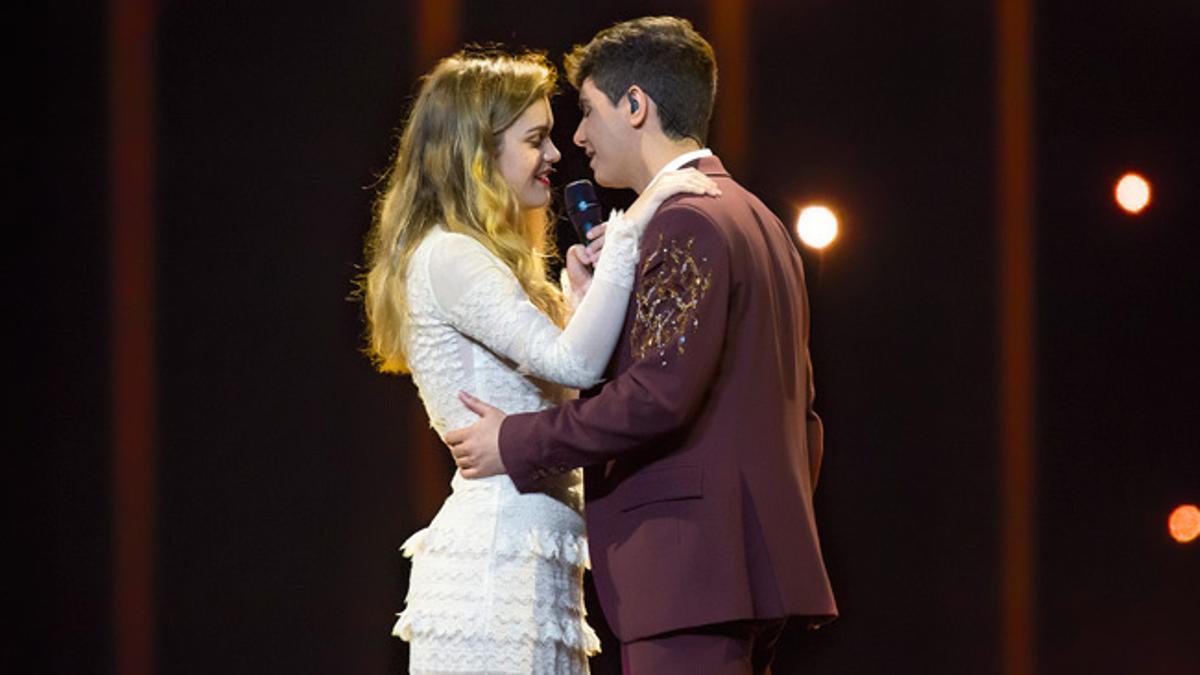 Alfred y Amaia, en el escenario de Eurovisión