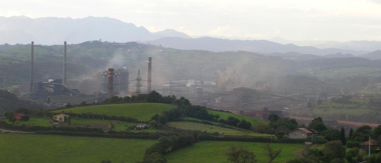 Horno alto de Arcelor en la factoría de Veriña, concejo de Gijón.