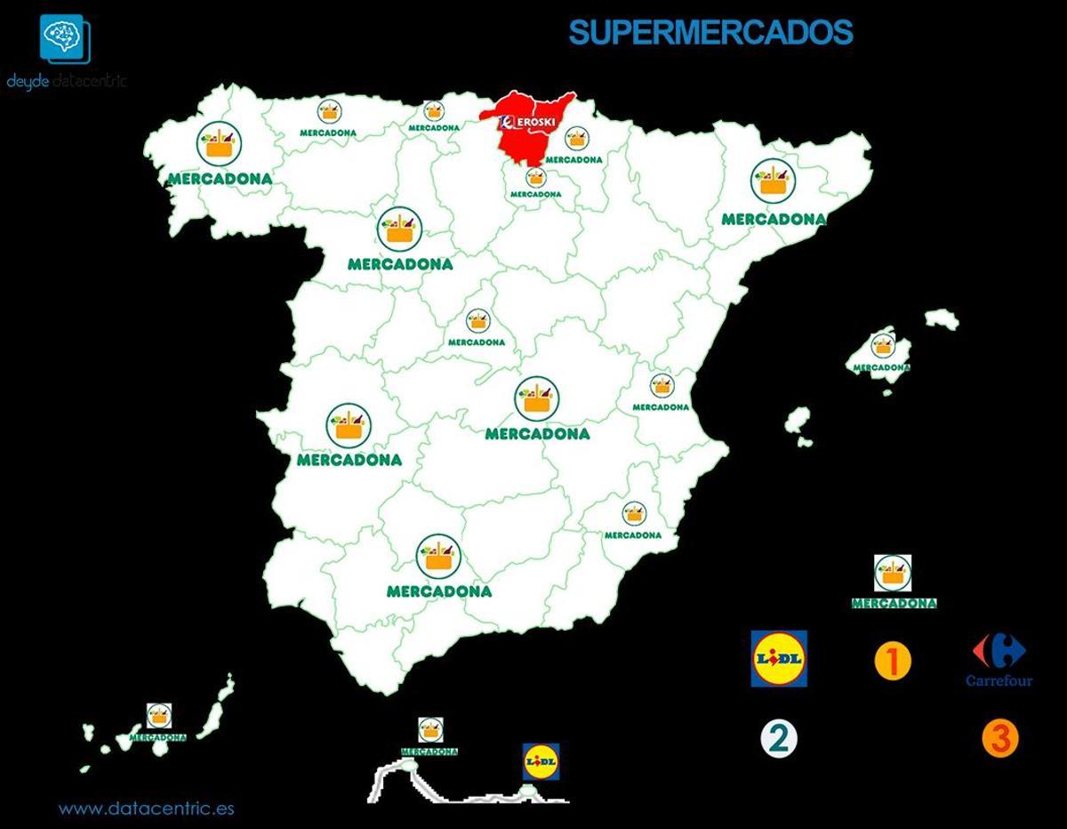 Supermercados favoritos en cada comunidad autónoma