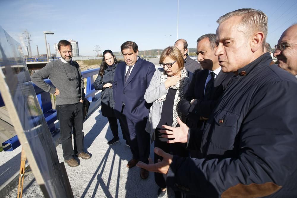 Visita a las obras del enlace de la autopista Y con el PEPA