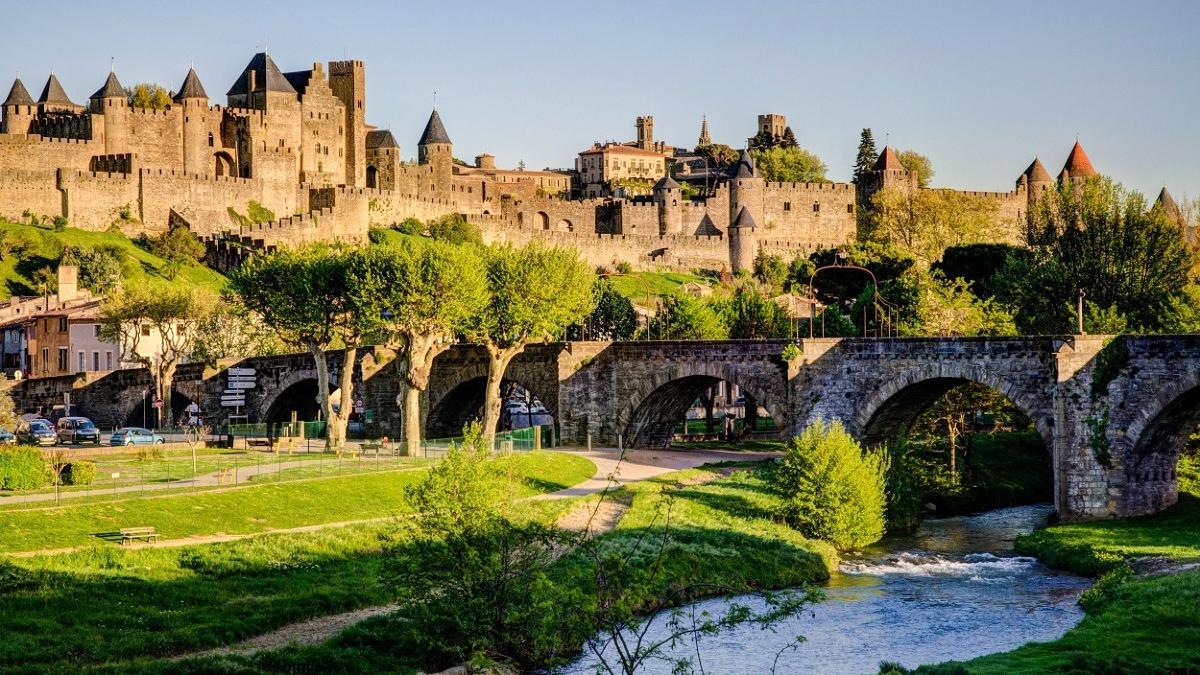 Vista de la ciudad medieval de Carcasona, en Francia.