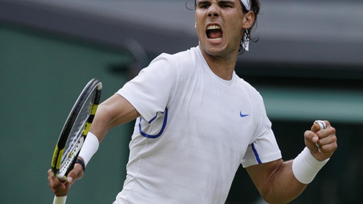 Rafa Nadal, en un momento de su enfrentamiento con el argentino Del Potro