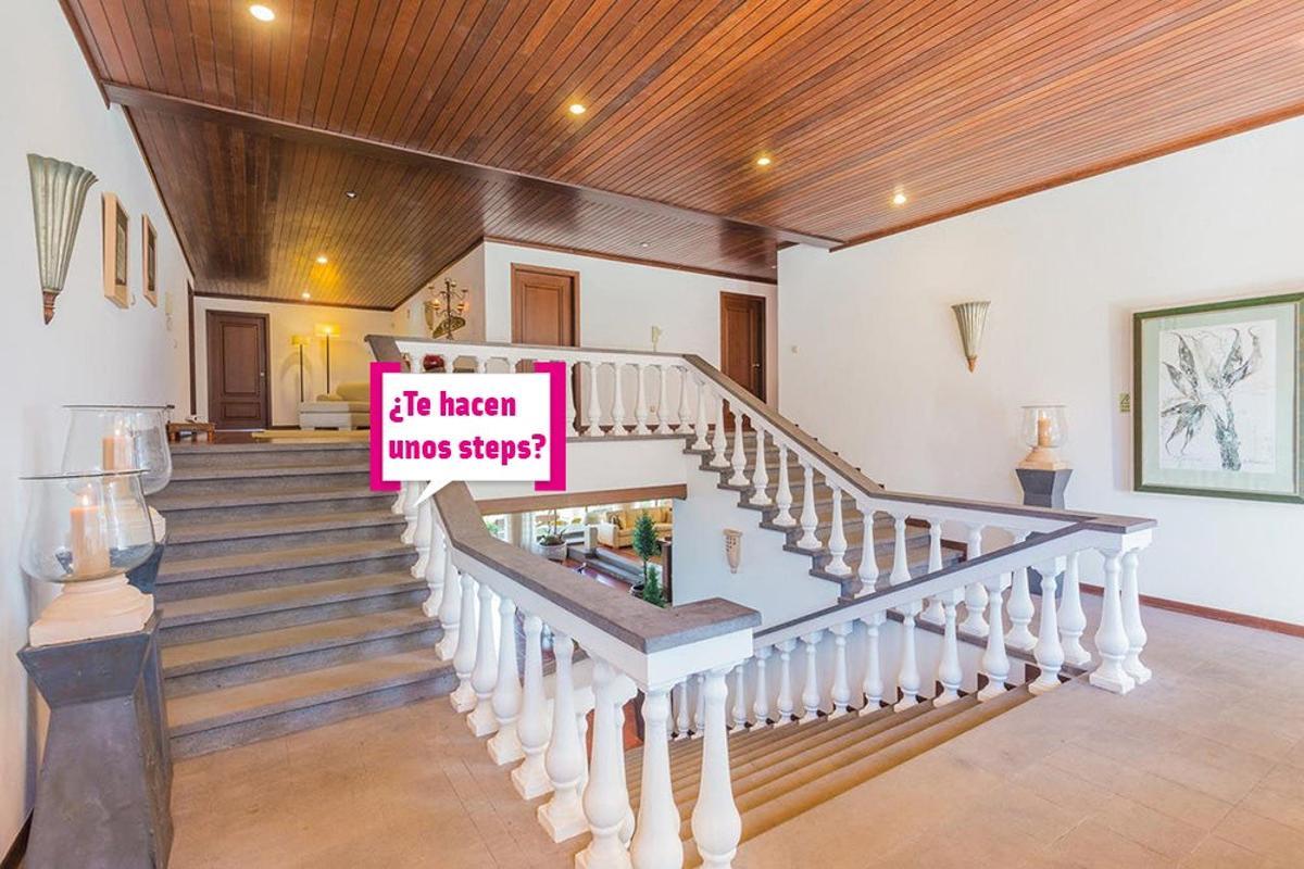 La casa de Cristiano Ronaldo y su familia durante la cuarentena: escaleras