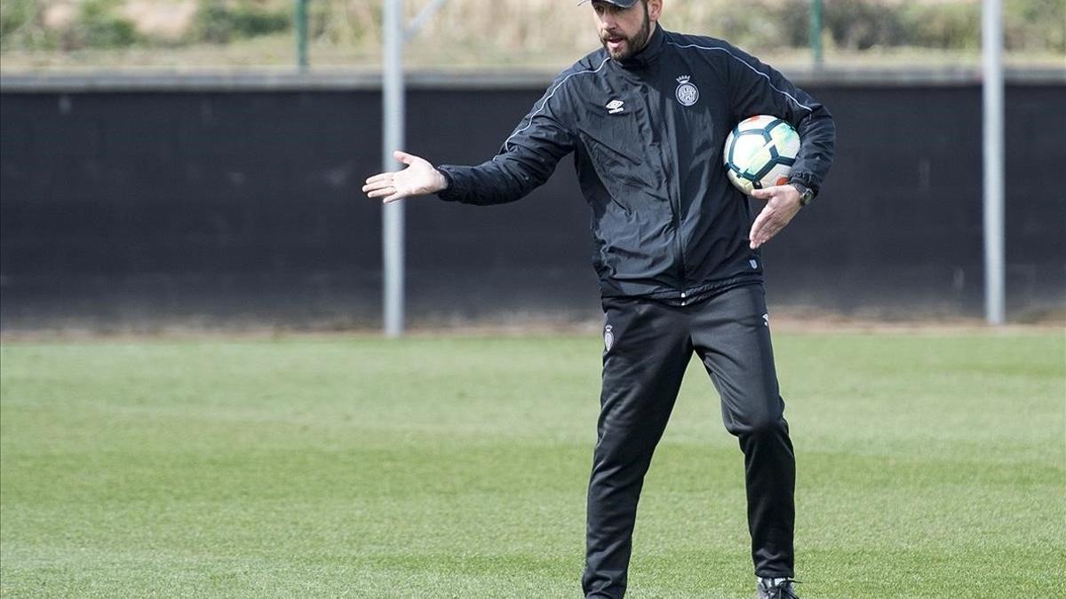 Machín, en un entrenamiento.