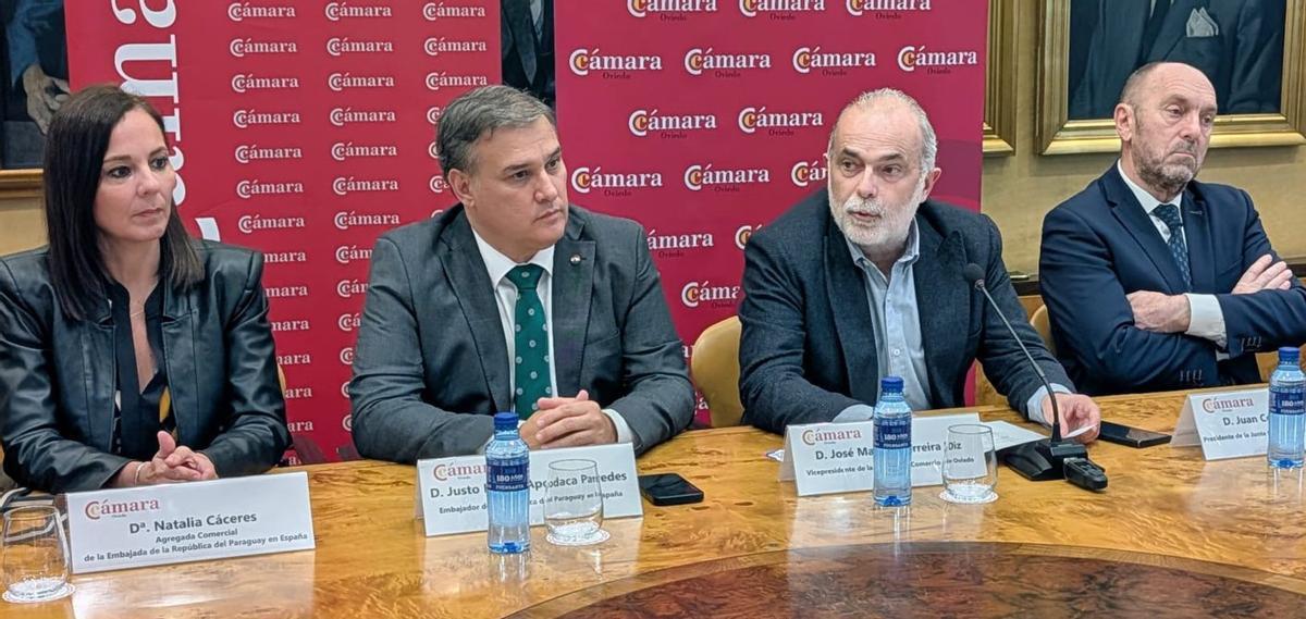De izquierda a derecha: Natalia Cáceres, Justo Apodaca, José Manuel Ferreira y Juan Cofiño. |
