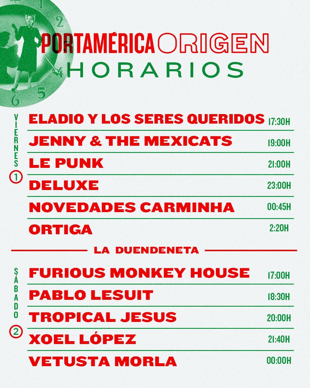 Horarios del Festival PortAmérica Origen