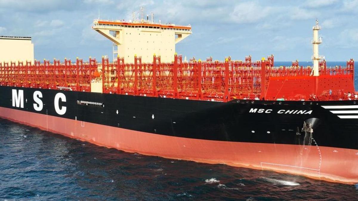 El 'MSC China', entregado este mes por Jiangnan, es el buque portacontendores de mayor capacidad.