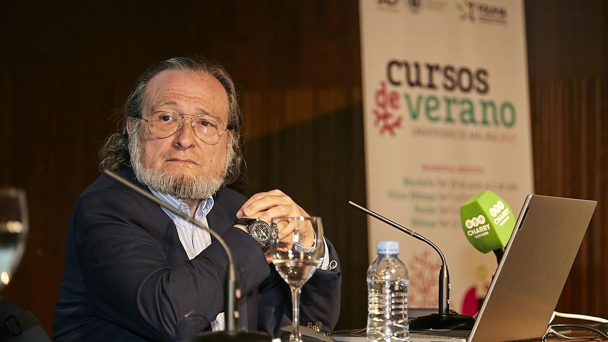 El economista Santiago Niño-Becerra, durante su charla en los cursos de verano.