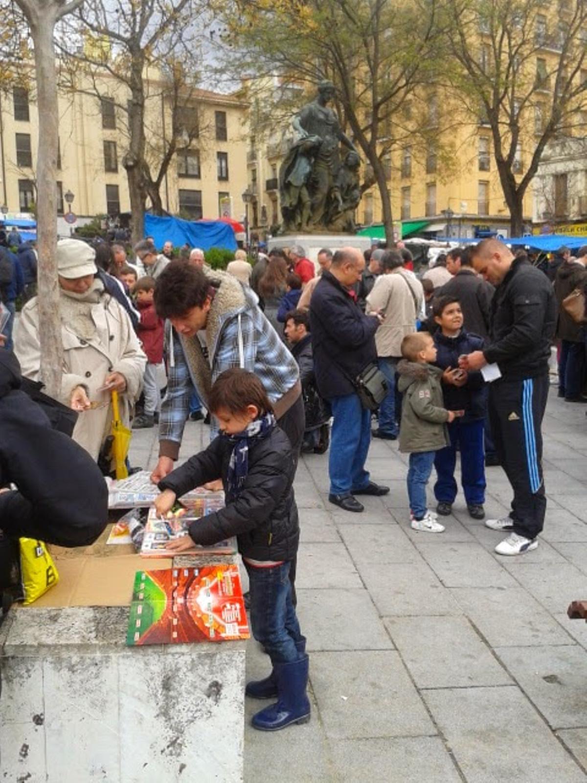 Esta plaza ya era el epicentro del intercambio de cromos en la capital