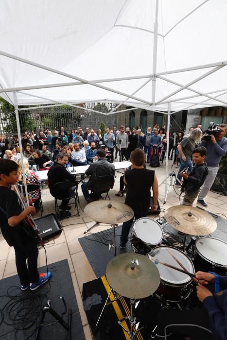 Rueda de prensa de los músicos de Oviedo para reivindicar los conciertos de música en los bares