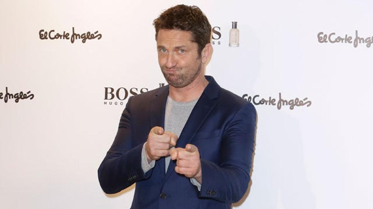 Gerard Butler, simpático, en la fiesta organizada por Hugo Boss en Madrid