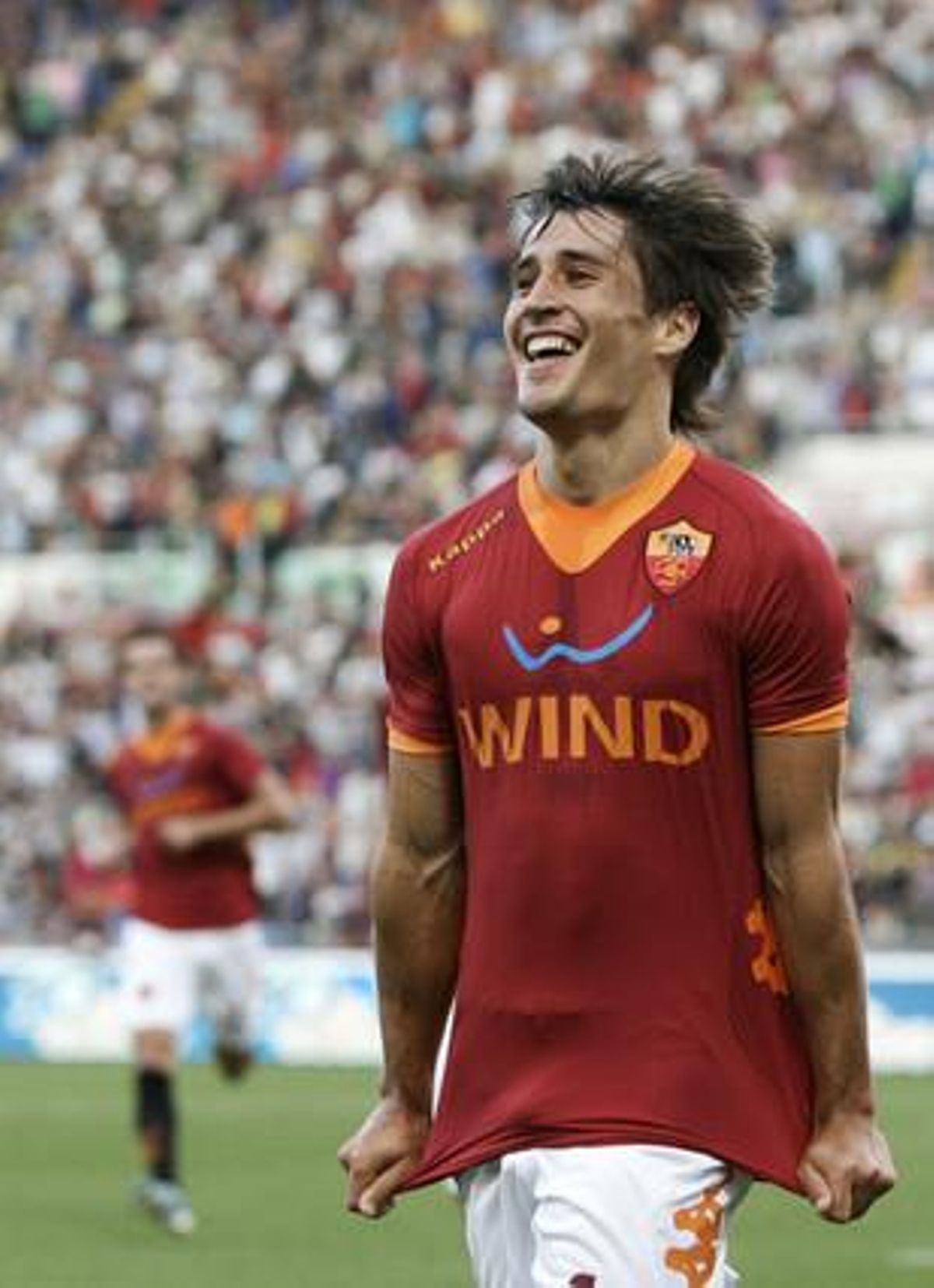 Bojan Krkic celebrant un gol amb el Roma. Bojan Krkic celebrant un gol amb el Roma.