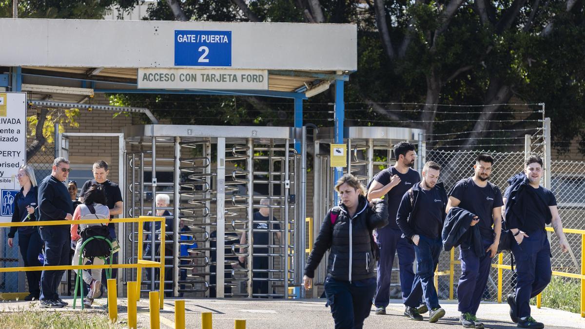 Salida de trabajadores de Ford Almussafes, la pasada semana.