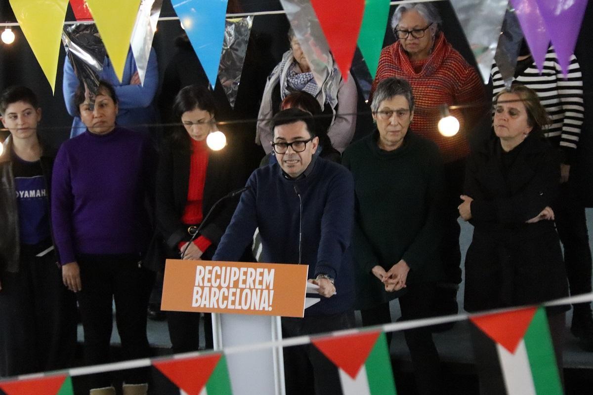 Gerardo Pisarello, durante la presentación de Carol Recio como número dos de su candidatura