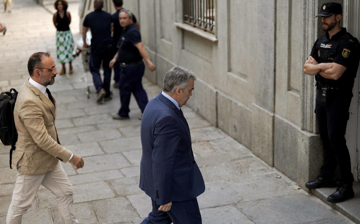 Santos Cerdán, a su llegada el pasado lunes a declarar en el Tribunal Supremo.
