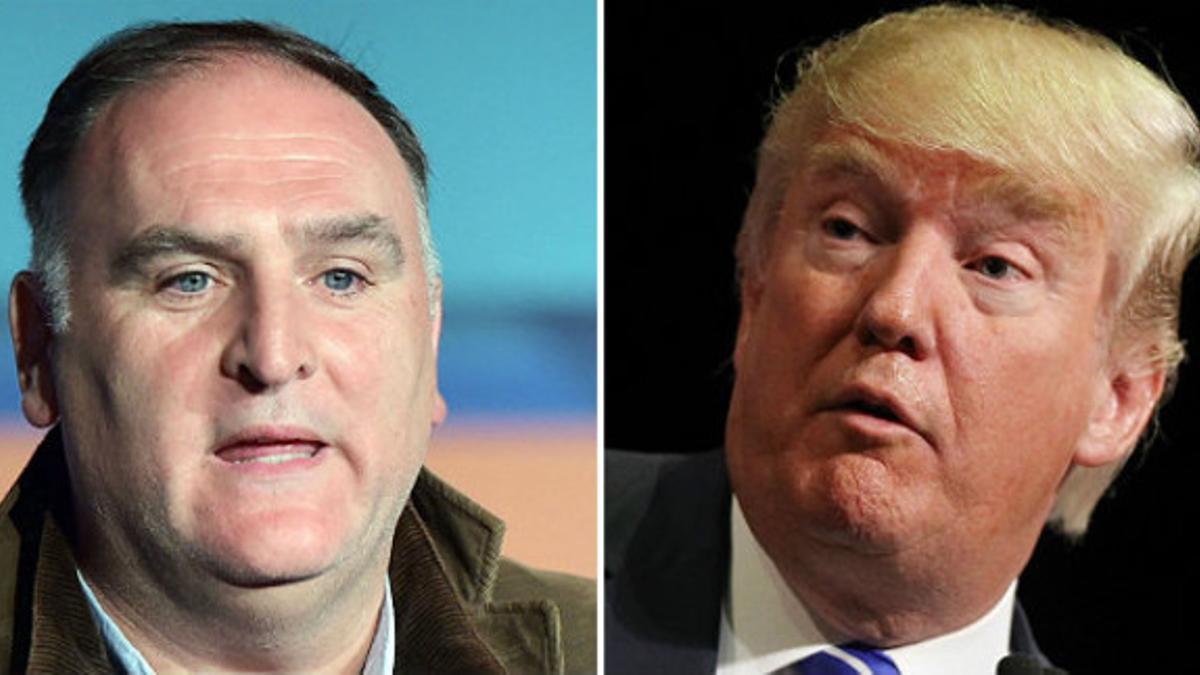 El chef José Andrés y el aspirante republicano a la Casa Blanca, Donald Trump.