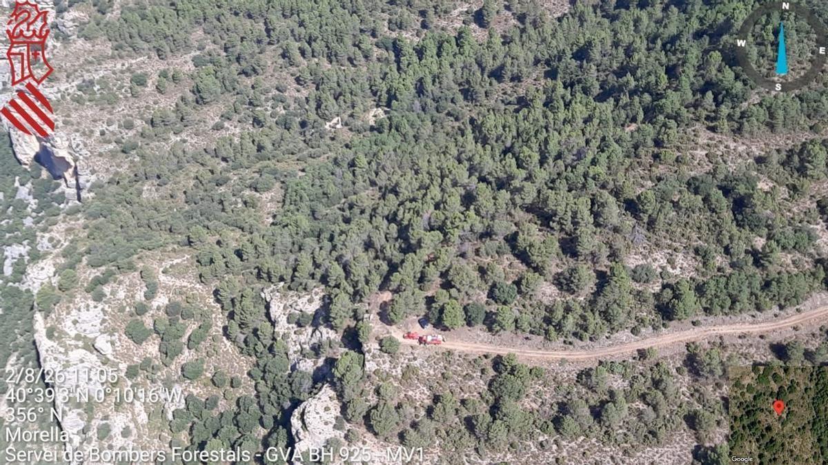 Imagen del paraje en el que se ha declarado el incendio