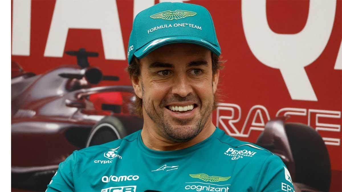 Fernando Alonso, en la rueda de prensa de la FIA en Losail