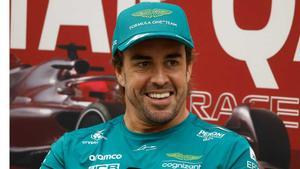 Fernando Alonso, en la rueda de prensa de la FIA en Losail