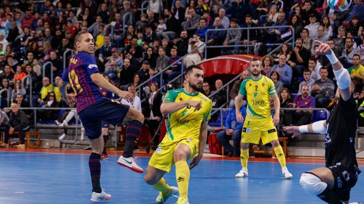 Barça Lassa y Jaén durante un encuentro de liga