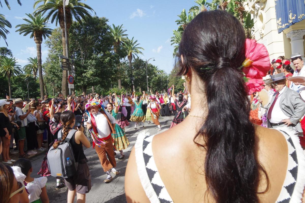 XLIII Romería de la Feria de Málaga, celebrada este sábado, 15 de agosto de 2026. Los romeros salieron a las 11.00 horas desde el Ayuntamiento hacia el Santuario de la Victoria.
