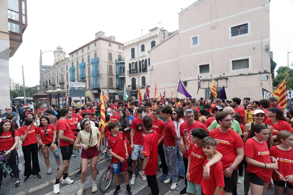 Miles de personas llenan Palma en defensa del catalán