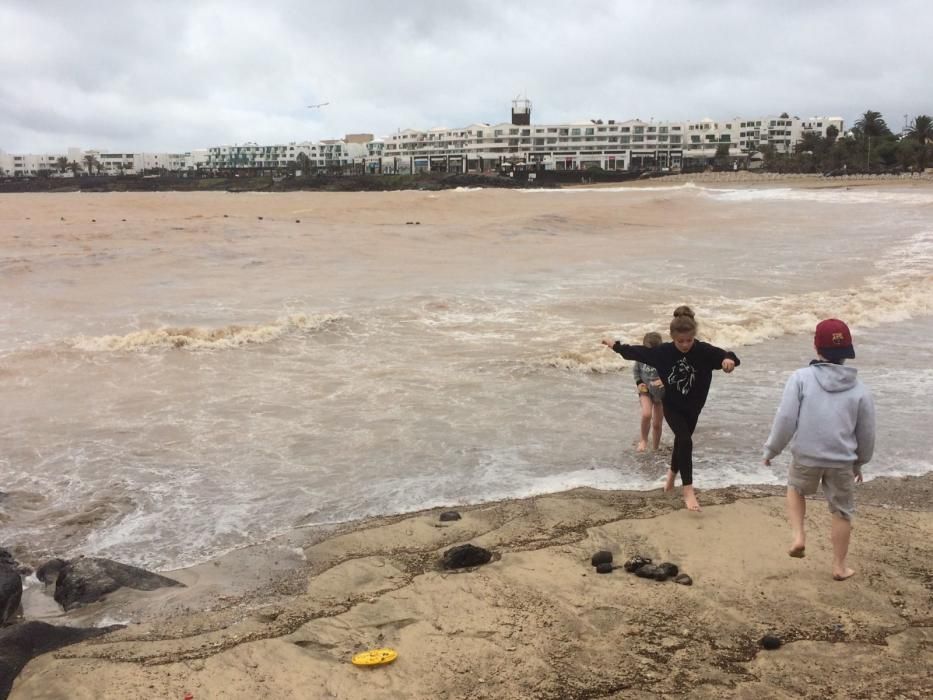 El temporal en distintos puntos de Lanzarote.