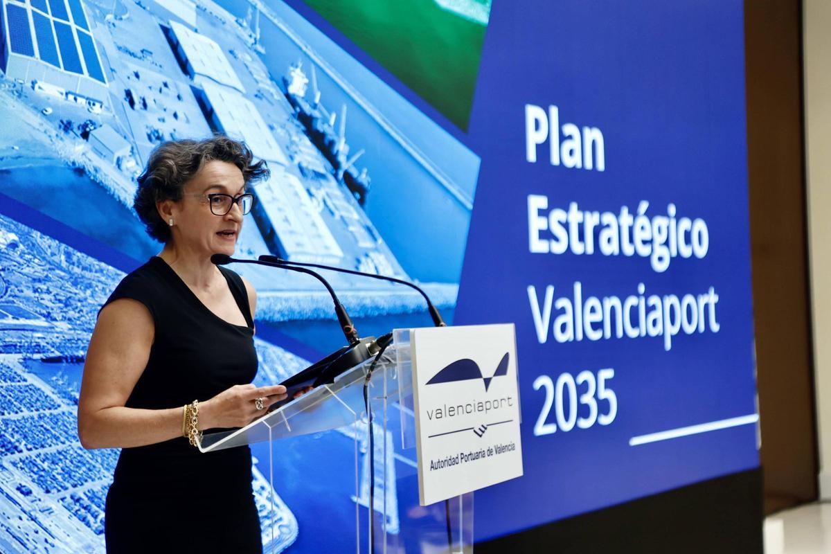 Mar Chao durante la presentación del plan estratégico de Valenciaport.